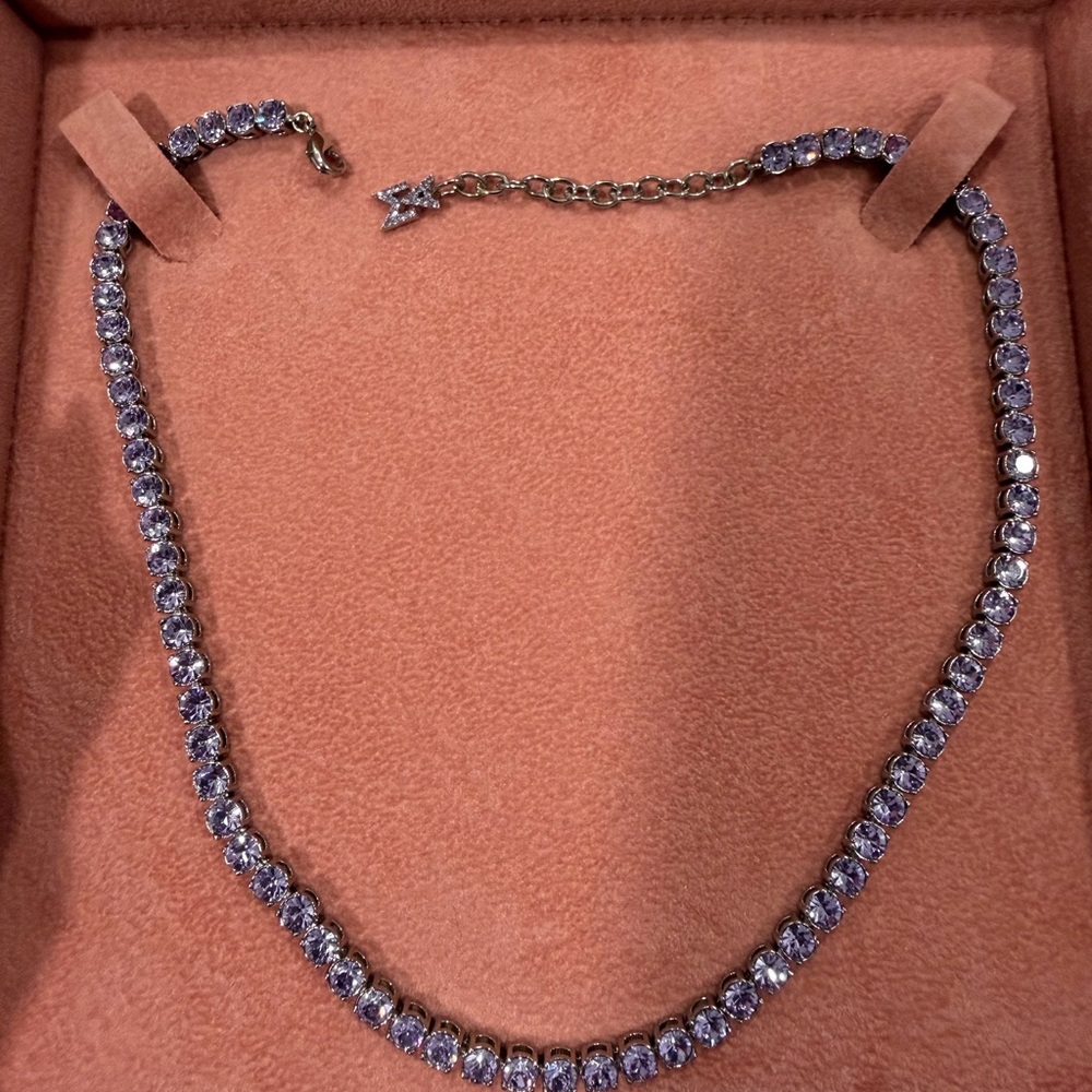 Amina Muaddi Crystal Tennis Necklace - Picture 4 of 6